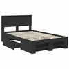 Lova Lovos rėmas su galvūgalio Juoda 137 x 203 cm Apdirbta mediena