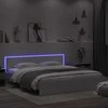 Lovos rėmas su galvūgaliu ir LED, baltos spalvos, 200x200cm