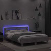 Lovos rėmas su galvūgaliu ir LED, betono pilkas, 140x190cm