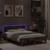 Lova Lovos rėmas su galvūgaliu ir LED, dūminio ąžuolo, 135x190cm