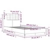 Lovos rėmas su galvūgaliu ir LED lemputėmis, juodas, 75x190cm