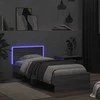 Lovos rėmas su galvūgaliu ir LED lemputėmis, pilkas, 90x190cm
