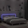 Lovos rėmas su galvūgaliu ir LED, pilkas ąžuolo, 150x200cm