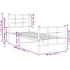 Lova Lovos rėmas su galvūgaliu/kojūgaliu, baltas, 75x190cm, metalas