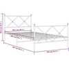 Lova Lovos rėmas su galvūgaliu/kojūgaliu, baltas, 100x200cm, metalas