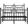 Lova Lovos rėmas su galvūgaliu/kojūgaliu, juodas, 135x190cm, metalas