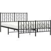 Lova Lovos rėmas su galvūgaliu/kojūgaliu, juodas, 135x190cm, metalas