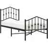 Lovos rėmas su galvūgaliu/kojūgaliu, juodas, 75x190cm, metalas
