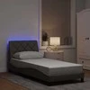 Lova Lovos rėmas su LED be čiužinio, taupe, 90x200 cm, audinys