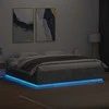 Lova Lovos rėmas su LED, betono pilkas, 200x200cm, apdirbta mediena