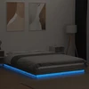 Lova Lovos rėmas su LED, pilkas ąžuolo, 135x190cm, apdirbta mediena