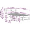 Lovos rėmas su stalčių Ruda 140 x 190 cm Kietos pušies mediena