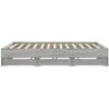 Lovos rėmas su stalčiais, pilkas ąžuolo, 160x200cm, mediena