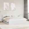 Lova Lovos rėmas su stalčių Balta 200 x 200 cm Inžinerinė mediena