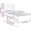 Lova Lovos rėmas su stalčių Balta 90 x 200 cm Inžinerinė mediena