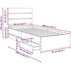 Lova Lovos rėmas su stalčių Balta 90 x 200 cm Inžinerinė mediena