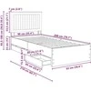 Lova Lovos rėmas su stalčių Balta 90 x 200 cm Inžinerinė mediena