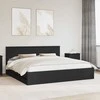 Lova Lovos rėmas su stalčių Juoda 200 x 200 cm Inžinerinė mediena