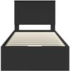 Lova Lovos rėmas su stalčių Juoda 90 x 200 cm Inžinerinė mediena