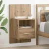 Šalia lovos spintelė 2 pcs Amatininkų ąžuolas 50 x 32.5 x 80cm