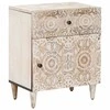 Lovos spintelė Balta 50 x 33 x 60 cm Kietas mango medis