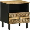 Lovos Spintelė Juoda 40x33x46 cm Masyvus Rough Wood Mango