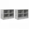 Lovos spintelė su lentyna 2 pcs Betono pilka 66 x 33 x 48 cm