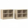 Lovos spintelė su lentyna 2 pcs Sonoma ąžuolas 66 x 33 x 48 cm