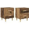 Lovos spintelė su stalčių 2 pcs Senas medis 40 x 35 x 47.5cm