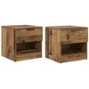 Lovos spintelė su stalčių 2 pcs Senas medis 40 x 39 x 40cm