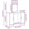 Makiažo stalas Ruda 102 x 33 x 135 cm Apdirbta mediena