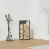 Malkų lentyna Juoda 25x25x60 cm Šaltai valcuotas plienas