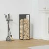 Malkų lentyna Juoda 25x25x80 cm Šaltai valcuotas plienas
