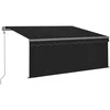 Markizė su uždanga/LED/vėjo jutikliu, antracito, 3x2,5m