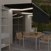 Markizė su uždanga/LED/vėjo jutikliu, antracito, 6x3m