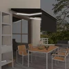 Markizė su uždanga/LED/vėjo jutikliu, antracito, 3,5x2,5m
