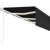 Markizė su uždanga/LED/vėjo jutikliu, antracito, 6x3m