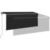Markizė su uždanga/LED/vėjo jutikliu, antracito, 3x2,5m