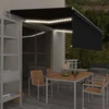 Markizė su uždanga/LED/vėjo jutikliu, antracito, 5x3m