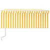 Markizė su uždanga/LED/vėjo jutikliu, geltona/balta, 3,5x2,5m