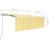 Markizė su uždanga/LED/vėjo jutikliu, geltona/balta, 4x3m