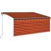 Markizė su uždanga/LED/vėjo jutikliu, oranžinė/ruda, 3x2,5m