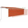 Markizė su uždanga/LED/vėjo jutikliu, oranžinė/ruda, 4,5x3m