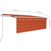 Markizė su uždanga/LED/vėjo jutikliu, oranžinė/ruda, 4x3m