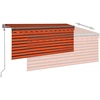 Markizė su uždanga/LED/vėjo jutikliu, oranžinė/ruda, 3x2,5m