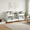 Medijos lentynos rinkinys 3 vnt. Balta 212 x 46 x 112 cm