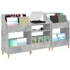 Medijos lentynos rinkinys 3 vnt. Betono pilka 212 x 46 x 112 cm