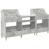 Medijos lentynos rinkinys 3 vnt. Betono pilka 212 x 46 x 112 cm