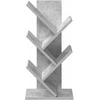 Medinis 4-juos aukštų knygų stovas 30 x 18 x 60 cm Betono pilka