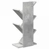 Medinis 4-juos aukštų knygų stovas 30 x 18 x 60 cm Betono pilka